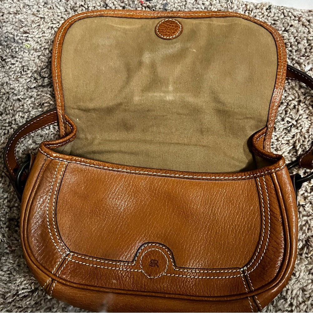 Banana Republic BR Vintage Tan Leather Buckle Detail Mini Purse - Picture 5 of 7